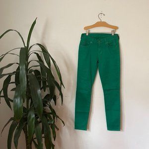 7 For All Mankind Green The Skinny Jeans